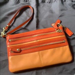 SOLD Coach “Bonnie Cashin” Large Leather Wristlet